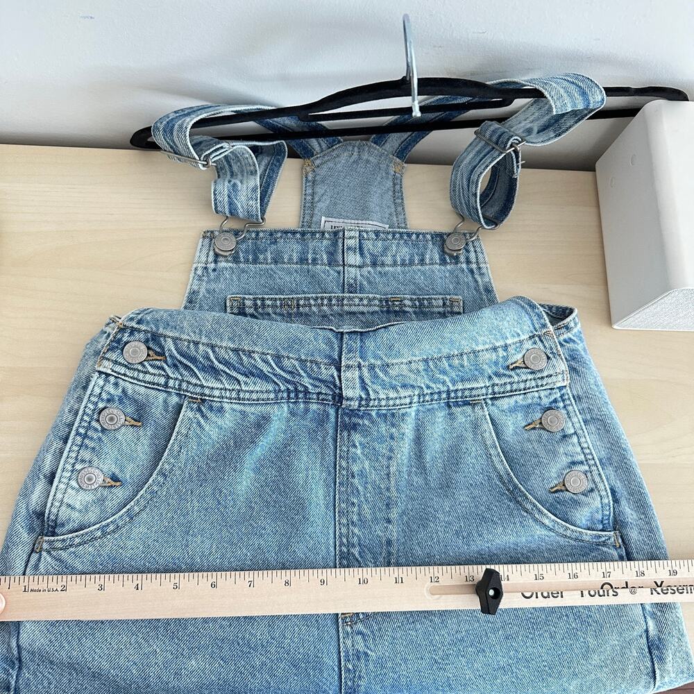 Free People Levi's Overalls Shorts Denim Shortalls Festival Bib Farmer - Picture 11 of 12